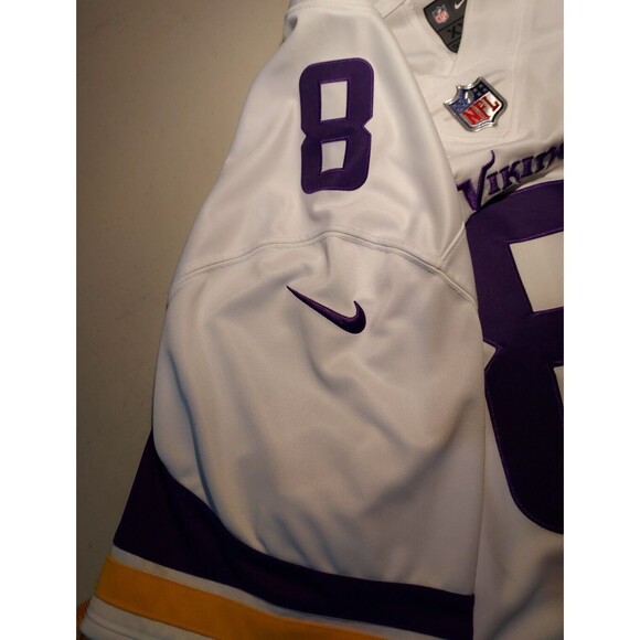 KIRK COUSINS #8 Vikings Away Jersey NFL On Field Nike Dri Fit XXL White V Neck - Picture 6 of 11